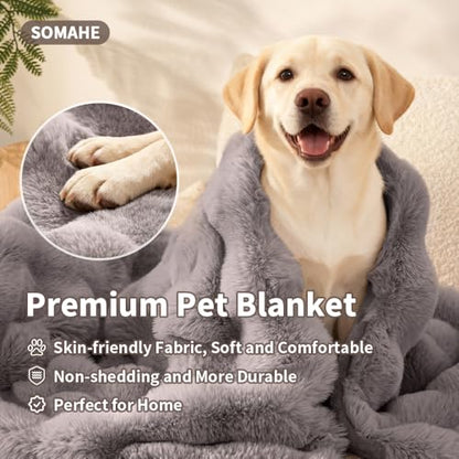 Dog Blanket, Reversible Sherpa & Bubble Fleece Pet Throw, Ultra-Soft Plush for Medium Dogs, Machine Washable, Anti-Static, Warm & Cozy, 39"×31" Inch Gray - color: Gray, size: 39"L x 31"W Inches