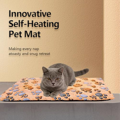 Self Warming Cat Bed, 28×20 inch Self Heating Cat Dog Mat, Non-Electric Warm Thermal Pet Pad for Indoor Outdoor Pets, Non-Slip Bottom, Washable (Coffee) - size: Large