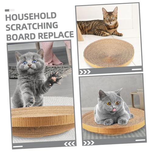 3pcs Cat Scratcher Replacement Pads, Corrugated Cardboard Sturdy Scratchers for Indoor Cats and Kittens, Wear-Resistant Funny Kitten Scratch Pads for Room Use