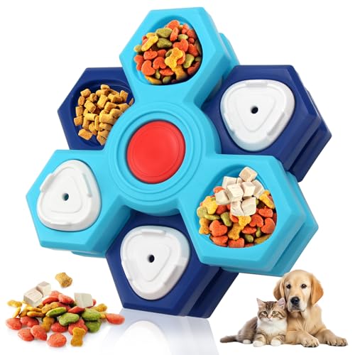 Dog Puzzle Toys 4 Levels, Dog Interactive Turntable Toy for IQ Training and Entertainment, Mentally Stimulating Toys Boredom and Smart Dogs, As Gifts for Dogs Cats