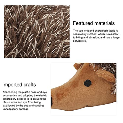 Pilipane Plush Dog Toy, Hedgehog Dog Squeaky Toy, Soft Animal Plush Dog Toothbrush Chew Toy, Interactive Squeaky Hide and Seek Plush Dog Toy, Stuffed Biting Training Playing Toys for Pet Puppy Chewers