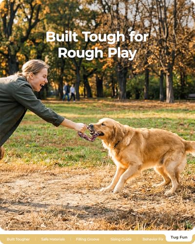 Dog Toys for Aggressive Chewers: 3 Pack Dog Chew Toys, Indestructible Dog Toy for Medium Large Dogs, Tough Dog Toys to Keep Them Busy, Chew Toys for Dogs, Bacon Flavor