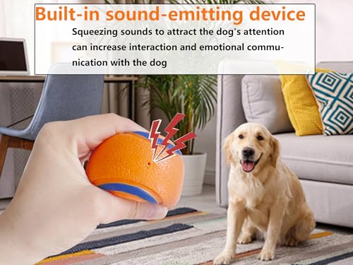 Dog Toy Ball,Rubber Sound-Producing Toy Ball, with a Groove Design That is Resistant to Bites, Has a High Bounce, Dog Training Interactive Pet Toy, Relieving Pet Anxiety,Pack of 2 - color: Yellow, size: Small/Large