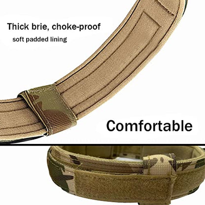 Tactical Dog Collar Military Dog Collar Adjustable Nylon Dog Collar Heavy Duty Metal Buckle with Handle for Dog Training (Camo,S) - color: Camo, size: Small (Pack of 1)