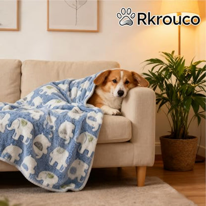 Three Piece Pet Blanket Set for Dogs Cats Soft Comfy Puppy and Kittens Bed Blanket Fluffy Fleece Pets Throw with Cute Patterns (Large 41x30 inch, Cute Animals) - color: Cute Animals, size: Large-41x30 inch
