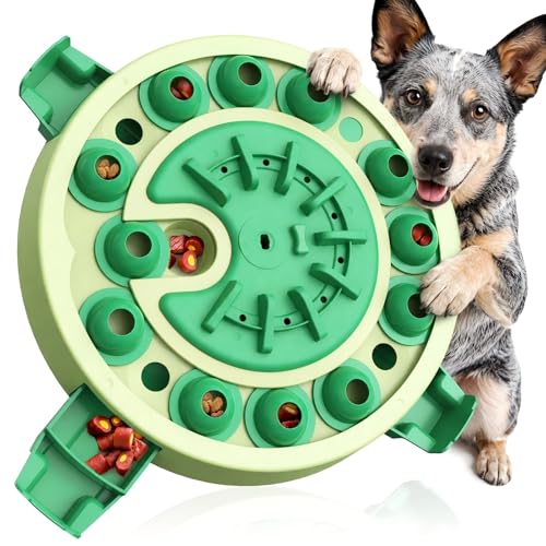 Dog Puzzle Toy, Large Size, 3 Levels of Step-by-Step Challenge, 4 Ways to Play Beginner to Advanced Slow Feeder & Mental Stimulation for Smart Dogs Enrichment Toys - color: Green
