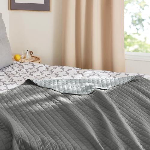 NICETOWN Sofa Slipcover Reversible Sofa Cover Water Resistant Couch Cover Furniture Protector for Pets Kids Children Dog Cat, Reusable Changing Pad, 1 PC, 82 x 82, Dark Grey/Light Grey - color: Dark Grey/Light Grey, size: 82"L x 82"W x 0.15"Th