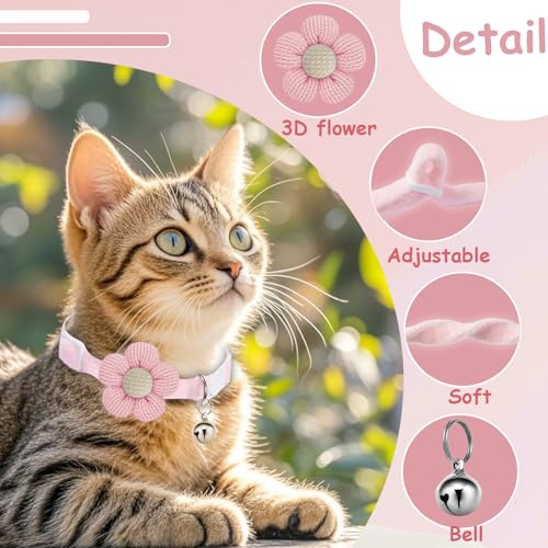 Breakaway Cat Collars with Bells, MUZIEBA Kitten Collar for Girl Boy Adjustable Safety Kitty Collars for Cats Puppy and Small Pets (Purple + Yellow) - color: Purple + Yellow
