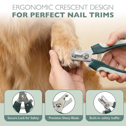 HamInWay 8-in-1 Pet Grooming Kit for Dogs & Cats – Includes Brushes, Combs, Nail Clippers & File – Professional Grooming Tools Set in Logo Bag – Safe, Gentle & Durable – Ideal for All Pet Sizes