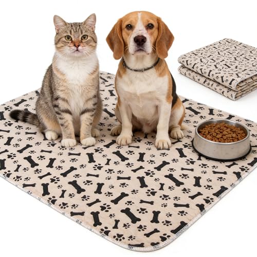 Washable Reusable Pet Training Pads, Non-Slip Leakproof Dog Pee Mat with Pheromones, Odor Resistant Absorbent Pad for Dogs and Cats (M: 27.6" × 31.5") - color: Brown-b, size: Medium