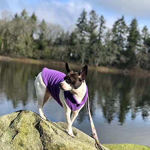 Gooby Fleece Vest Dog Sweater - Lavender, X-Large - Warm Pullover Fleece Dog Jacket with O-Ring Leash for Small to Medium Dogs - color: Lavender, size: X-Large (Around 23-lb)