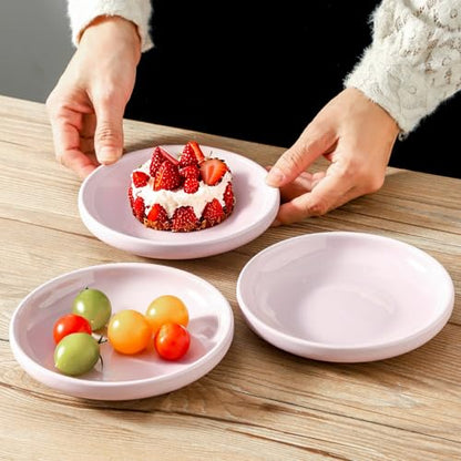 3 PCS Ceramic Cat Bowls, 5.5 in Pet Bowl Cat Dishes for Food and Water, Small Dog Dish(Purple) - color: Purple