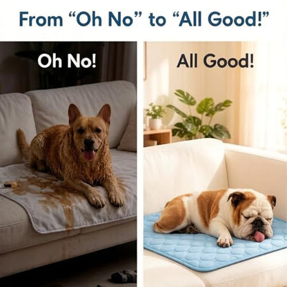 Dog Cooling Mat 28"x40" Q-Max>0.4, Absorbent & Pressure-Activated Self-Cooling, Non-Slip Scratch Resistant, Washable Cooling Mat for Dogs, Cooling Pad for Dog Bed Mats for Car Crate Patio Outdoor - size: 28 x 40 inches