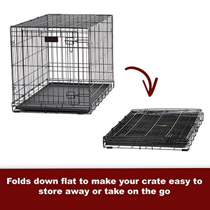 MidWest Homes for Pets Ultima Pro Heavy-Duty 36-Inch Dog Crate, Ultra-Strong Steel Double Door Pet Cage for Medium to Large Breeds, Accessories Included - size: 37.0"L x 24.5"W x 27.5"H