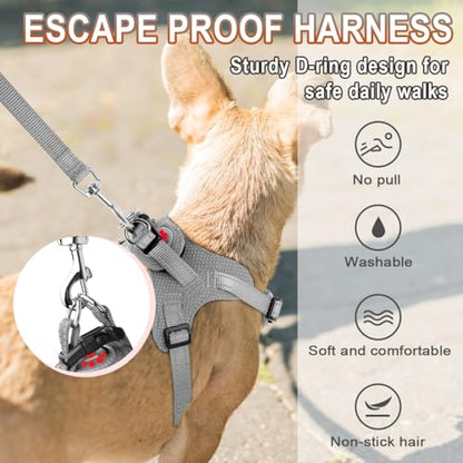 BARKBAY Dog Harness, Reflective Adjustable No Pull Harness, Breathable Soft, Grey, XXS - color: Grey, size: XX-Small