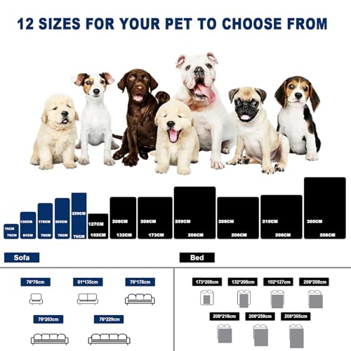 Waterproof Sofa Couch Protector Dog Bed Cover Pet Blanket for Furniture Non-Slip Washable Pee Pads for Puppy Large Dogs Cats (Grey,30x70 in)