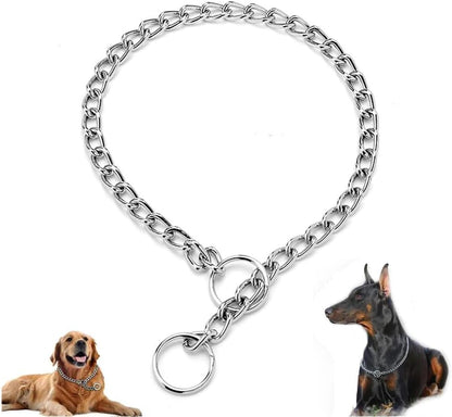 Dog Chain Collars, Metal Choke Link Dog Collar Choker Training Heavy Duty Slip Martingale Puppy Collars for XS Small Medium Large Big XL Breed Dogs (Silver, XL(Neck Max 22inch) D4.0mm) - color: Silver, size: XL(Neck Max 22inch)D4.0mm