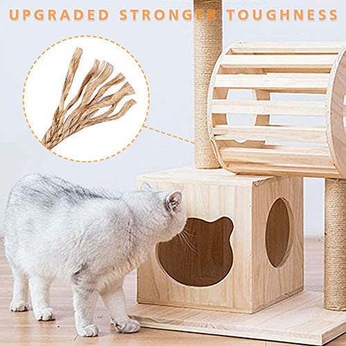 Cat Scratching Post Replacement, 4 Pieces Cat Scratcher Cat Tree Replacement Parts, 15.4'' x 2.67" Dia + 7.87“ x 2.67" DiaNatural Sisal Rope Cat Scratch Posts Include M8 Screws - color: Natural Color