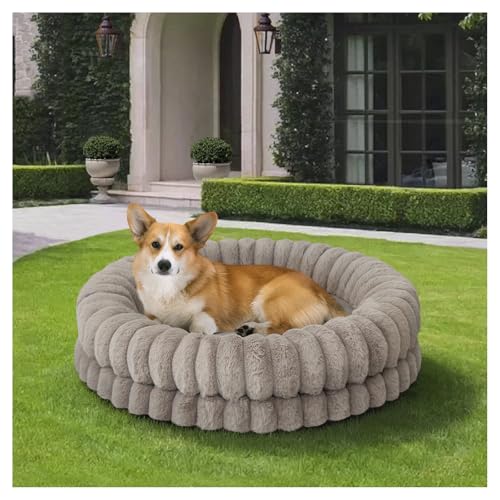 BALANCE Luxury Donut Dog Bed, 30 Inches Round Dog Bed Medium Size Dogs Washable, Orthopedic Calming Dogs Bed for Pets with Anti-Slip Bottom, Oatmeal - color: Oatmeal, size: 30.0"L x 30.0"W x 7.0"Th