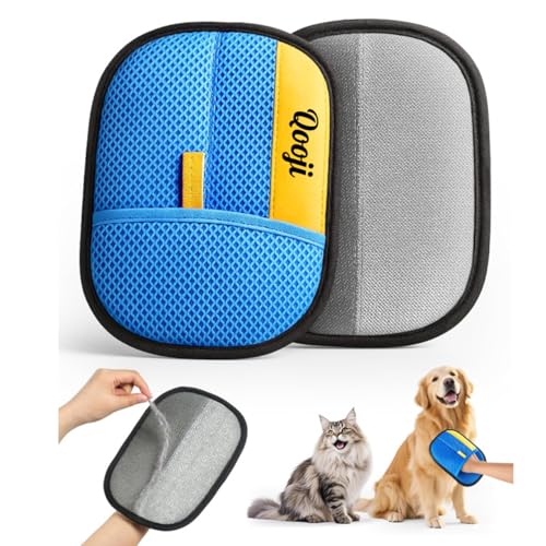 Pro Pet Hair Remover Glove–Reusable Electrostatic Fur Cleaning Mitt for Dogs & Cats, Removes Hair from Furniture, Sofa, Carpet & Car, Grooming & Deshedding Tool (BlueYellow) - color: BlueYellow