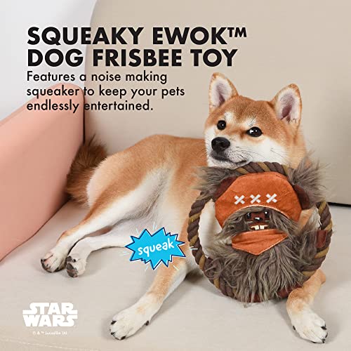 STAR WARS for Pets Dog Toy Ewok Plush Rope Frisbee Dog Toy | Plush Squeaky Pet Toy | Adorable Toys for All Dogs, Official Product