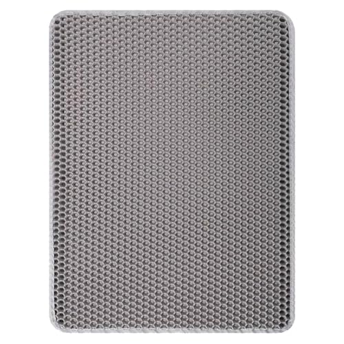 Foldable Pet Litter Mat with Textured Top Keeps Litter Contained and is Kind on Nails Control Pad - color: Gray