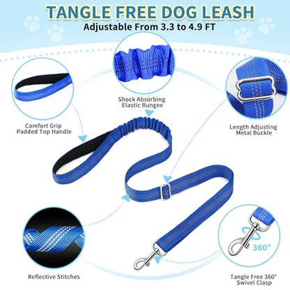 SlowTon No Pull Small Dog Harness and Leash Set, Puppy Soft Vest Harness Neck & Chest Adjustable, Reflective Lightweight Harness & Anti-Twist Pet Lead Combo for Small Medium Dogs (DB-Front Clip, XS) - color: B-Dark Blue - With Front Clip, size: X-Small