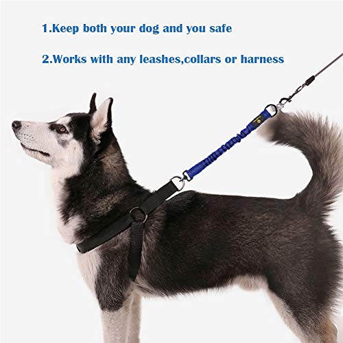 Bungee Leash Extension Attachment, 18" Shock Absorbing Lead Extension Absorber, Prevent Injury on Arm and Shoulder & Save Dogs from Getting Hurt, Great for Bicycle, Running, Walking,Blue - color: Blue
