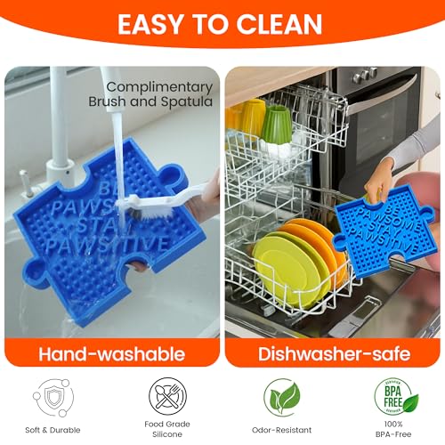 Puzzle Slow Feeder Lick Mat for Dogs, 38+ Suction Cups|Non-Slip Heavy Duty Maze Enrichment Bowl BPA-Free Silicone|Reduce Boredom Anxiety Free Combination (2PCs, Blue&Red) - color: 2 Blue Red