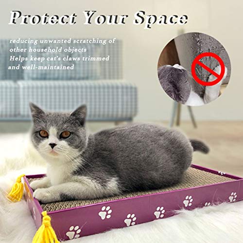 PEEKAB Cat Scratcher Cardboard Wide Scratching Board Reversible Corrugate Cat Scratch Pad with Box Catnip Included Large 3PCS - size: XL-3pack