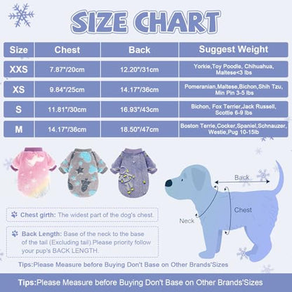 Small Dog Sweater Night Glow Fleece Dog Clothes for Small Dogs Girl Boy, Warm Pullover Doggie Sweatshirt, Winter Pet Coat Jacket Cat Costume, Puppy Outfit Female Male, Blue, S - color: Night Glow Blue, size: Small (Chest 15in )