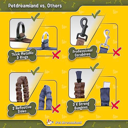 Exquisite Hands-Free Leash for Large Dogs. Ultimate Comfort & Freedom for Walking, Running, Hiking. Premium Quality & Versatile Waist Belt. Your Dog Will Love This Running Leash. - color: Grey & Blue