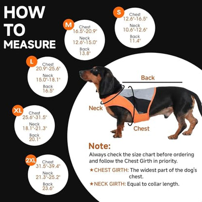 Reflective Dog Vest for Large Dogs, Orange High Visibility Safety Pet Vest for Hunting, Walking at Night - size: XL