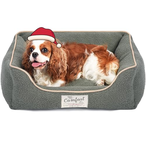 FluffyDream Small Dog Bed, Super Soft Pet Bed Furniture, Suitable for Dogs Up to 30lbs, 24'' x 20'', Sage - color: Sage