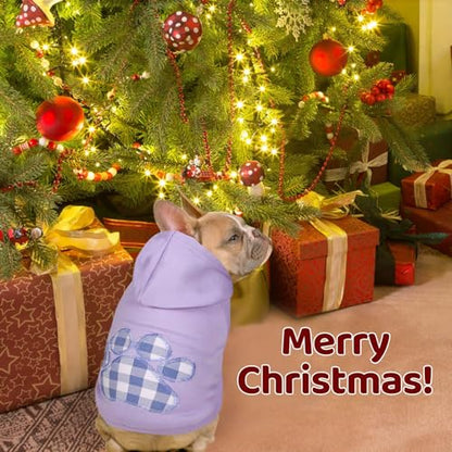 Dog Hoodie,Flannel Pet Hooded Sweater with Hat Puppy Pullover Sweater Shirt,Dog (Purple,S) - color: Purple, size: Small