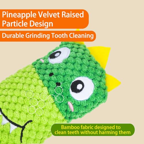 Hide and Seek Plush Dog Toys for Small Medium Dogs, Long Foldable Squeaky Chew Pet Toys with Sounder, Interactive Puzzle Treat Dispensing Machine, Tug of War Snuffle for Indoor Play (Dinosaur) - color: Green Dinosaur
