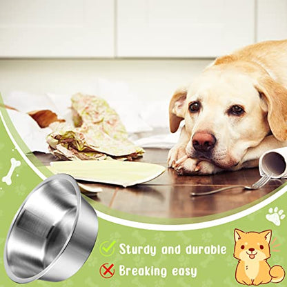 Yahenda 6 Pcs Stainless Steel Metal Dog Bowls Bulk Replacement Basic Thickened Pet Bowls for Small Medium Large Dogs, Dishwasher Safe(6.9 Inch) - size: 6.9 Inch