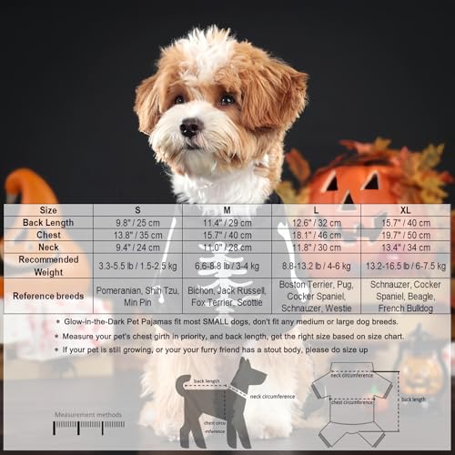 Dog Skeleton Costume Glow in The Dark Pet Cat Halloween Jumpsuit 4 Legged Onesie for Small Dog Cat, L - color: Luminous Skeleton, size: Large