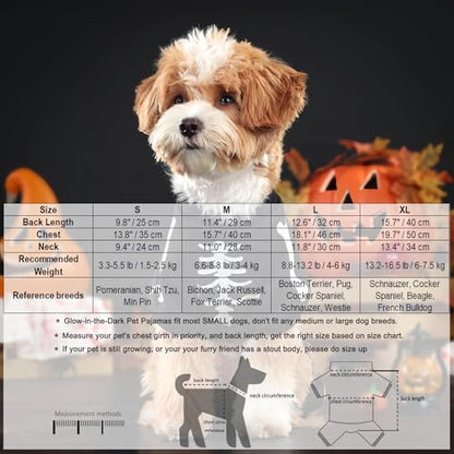 Dog Skeleton Costume Glow in The Dark Pet Cat Halloween Jumpsuit 4 Legged Onesie for Small Dog Cat, L - color: Luminous Skeleton, size: Large