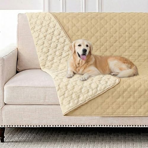 FunFurry Waterproof Dog Blanket, Couch Cover for Dogs Washable, Reversible Dog Bed Cover, Couch Furniture Protector. (Dark＆Light Beige, 52 X 82 Inch - 1 Pack) - color: Dark＆light Beige, size: 52 X 82 Inch - 1 Pack
