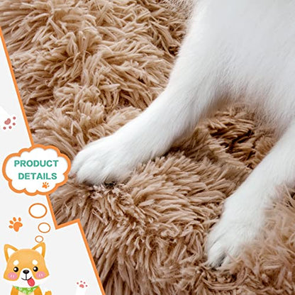 Calming Donut Dog Bed for Small to Medium Dogs & Cats - Plush Faux Fur Anti-Anxiety Pet Bed with Machine Washable Cover & Non-Slip Base - color: Brown, size: X-Small 15.7''