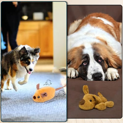 BABORUI Interactive Dog Toys Mouse, Escaping Mice Squeaky Dog Toys with Lights & Auto-Turn, Rechargeable Moving Dog Toy for Small/Medium/Large Dogs & Cats (Yellow) - color: Yellow