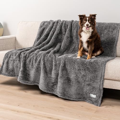 PETAMI Fluffy Fleece CAT and Dog Throw Blanket, Gray, X-Large - color: Gray, size: X-Large (60x80)