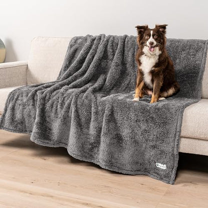 PETAMI Fluffy Fleece CAT and Dog Throw Blanket, Gray, X-Large - color: Gray, size: X-Large (60x80)