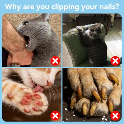 Pet Nail Clippers Kit for Cats and Dogs, Professional Grooming Set with Cat and Dog Nail Clippers, Nail File, Hairbrush, 10 Wet Wipes, Storage Case