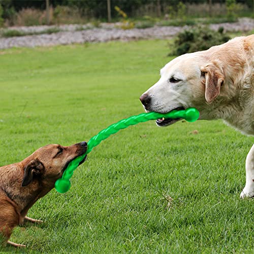 Dog Chew Toys 19'' Long for Medium/Large Dogs Aggressive Chewers, Rubber Dog Rope Toys Knot Teething Toys Almost Indestructible - size: 19''