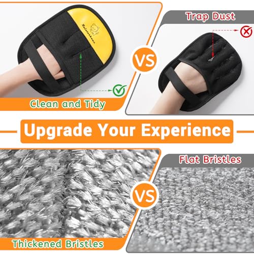 Pet Hair Removal Glove，2026 Newly Upgraded Reusable Magic Brush Pet Hair Remover Glove for Cats & Dogs，Pet Hair Remover Tool for Couch,Curtain, Clothing, Carpet, Car Seat (2Pcs) - color: Black Yellow-2Pcs