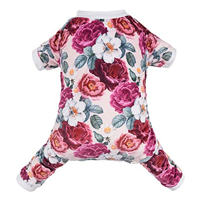 CuteBone Dog Pajamas Flower Puppy Clothes Soft Pjs Birthday Outfit Girl P178M Medium - color: Floral, size: Medium