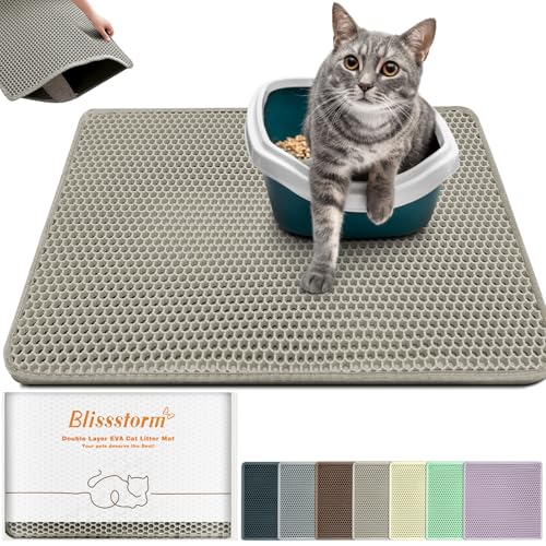 Extra Large Waterproof Cat Litter Mat - New 31x24 Inch Honeycomb Double Layer Traps Litter, Waterproof & Non-Slip Floor Protector, Easy Clean, Odor-Free, Beige - color: Beige