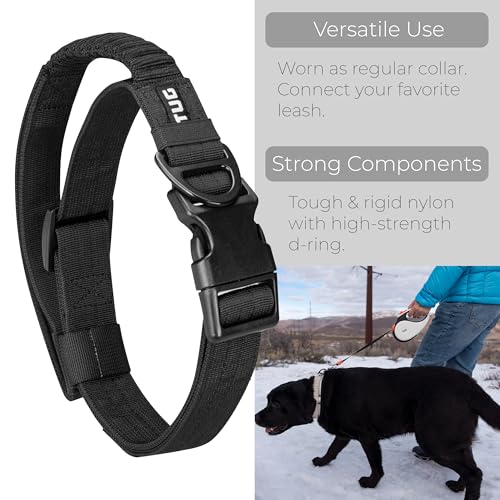 TUG Grab Collar | Integrated Traffic Leash Magnetically Attached for Quick Control (Medium/Black) - color: Black, size: Medium
